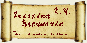 Kristina Matunović vizit kartica